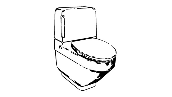 Skizze vom ersten Geberit Dusch-WC Geberit-O-Mat